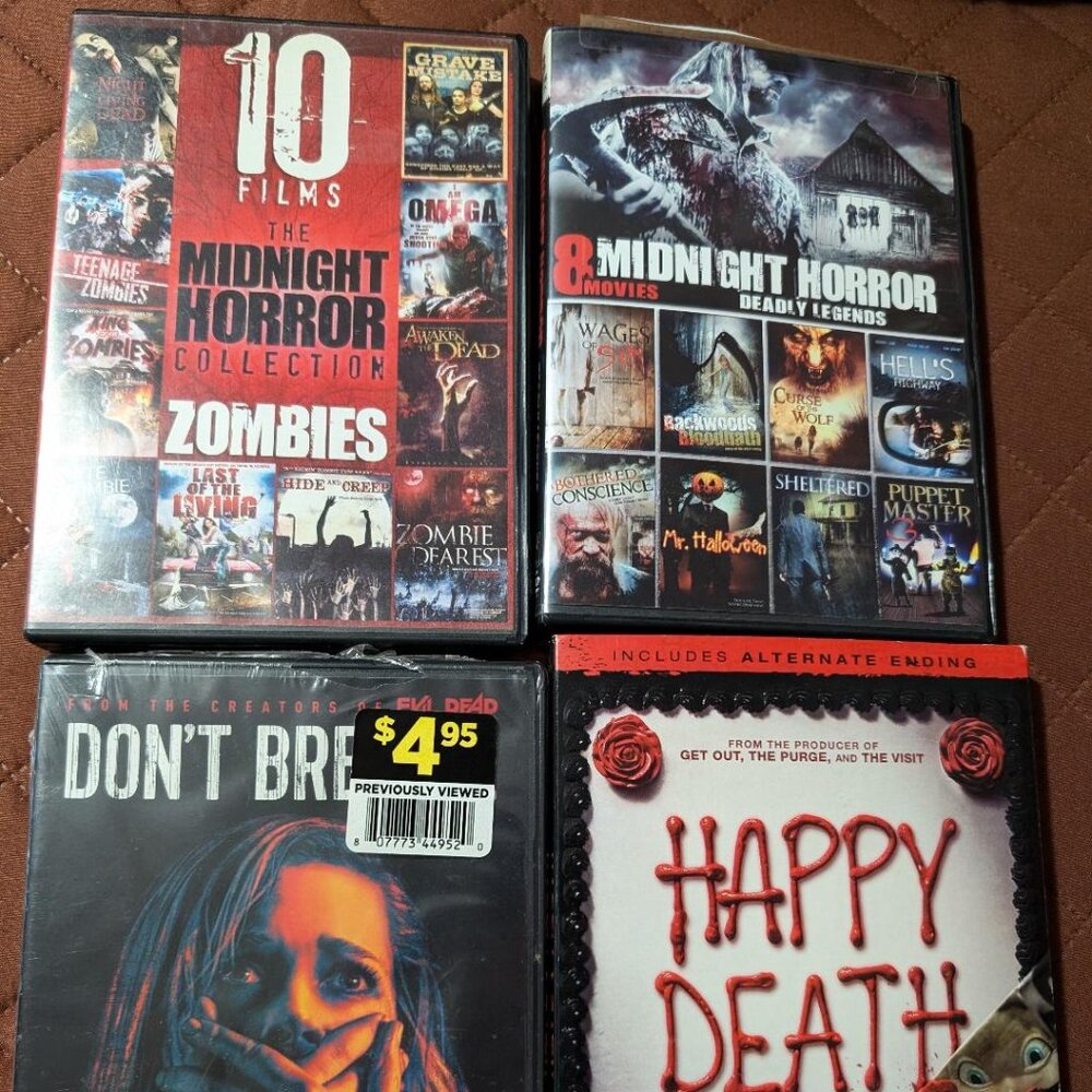 LOT OF 4 HORROR MOVIE DVDs Gently Used